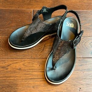 Sofft Black Sandals with Mesh Design